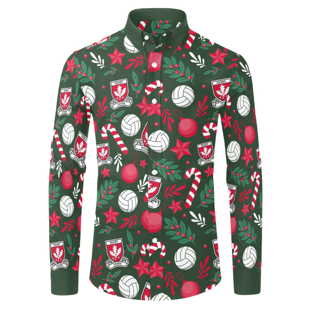 County Derry Christmas Button Up Shirt