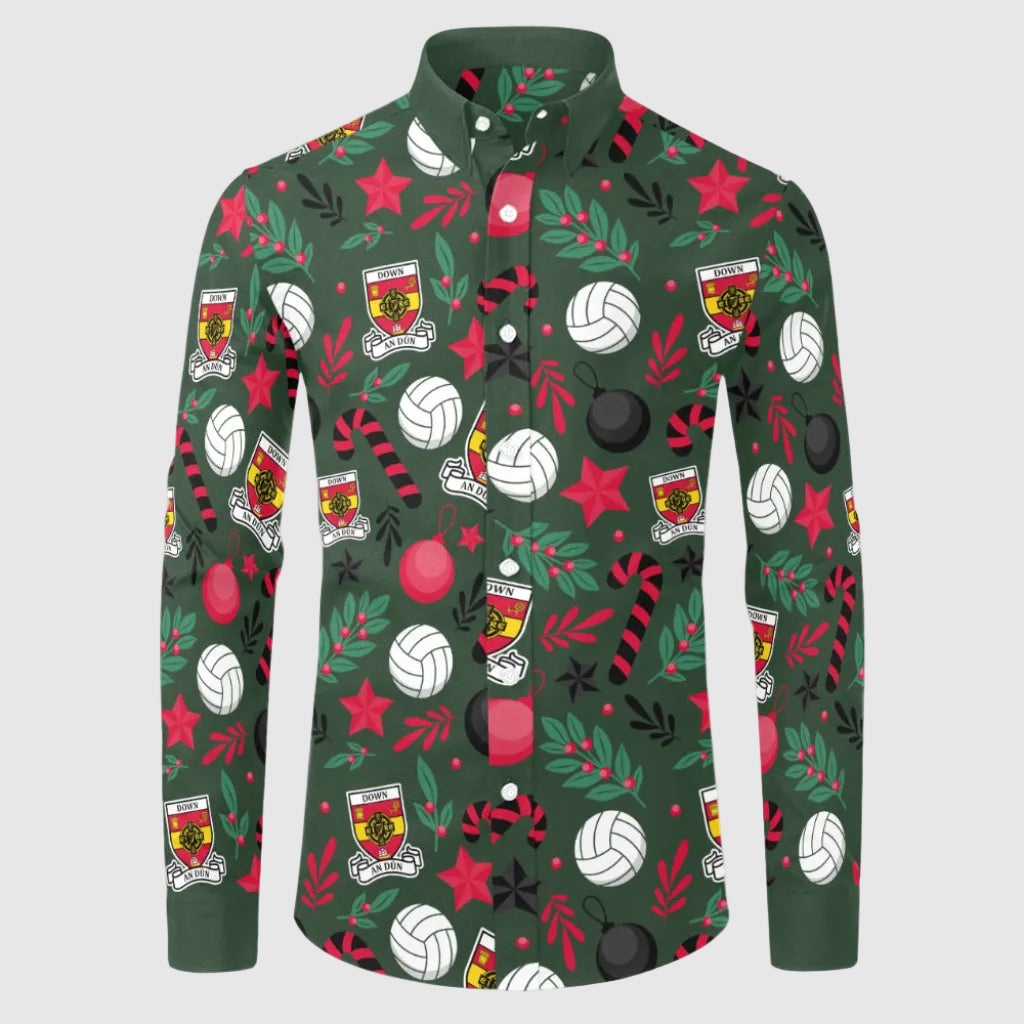 County Down Christmas Button Up Shirt