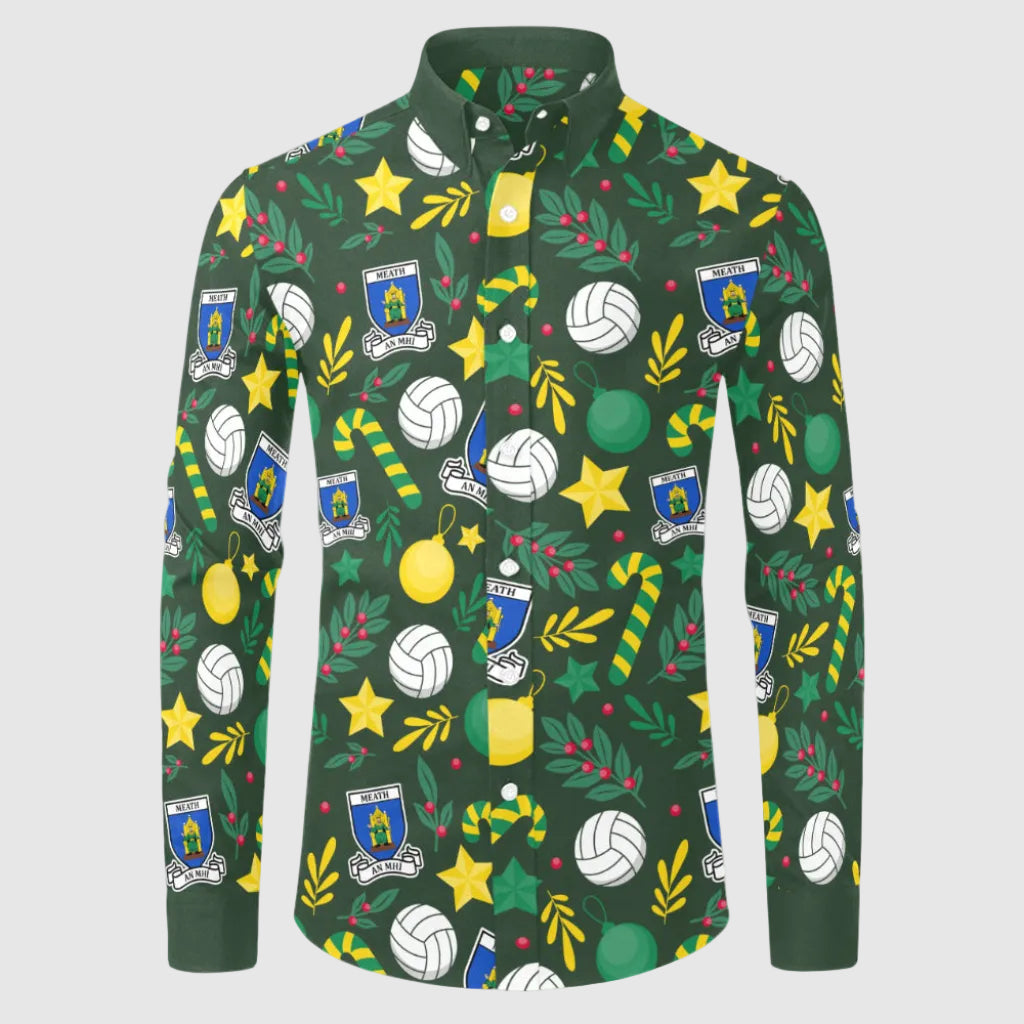 County Meath Christmas Button Up Shirt
