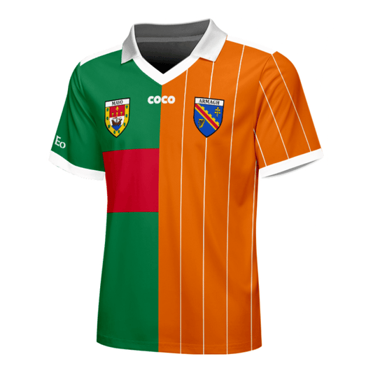 Personalised Half and Half County Retro Jersey