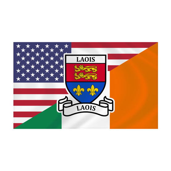 County Laois Irish American Flag