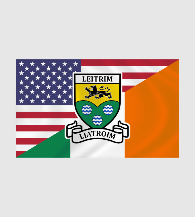County Leitrim Irish American Flag