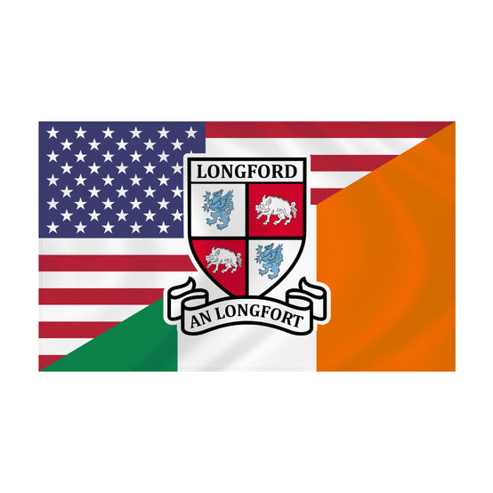 County Longford Irish American Flag