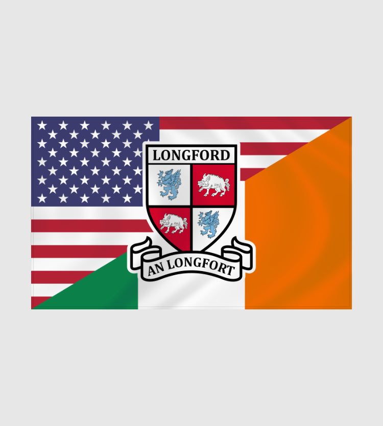 County Longford Irish American Flag