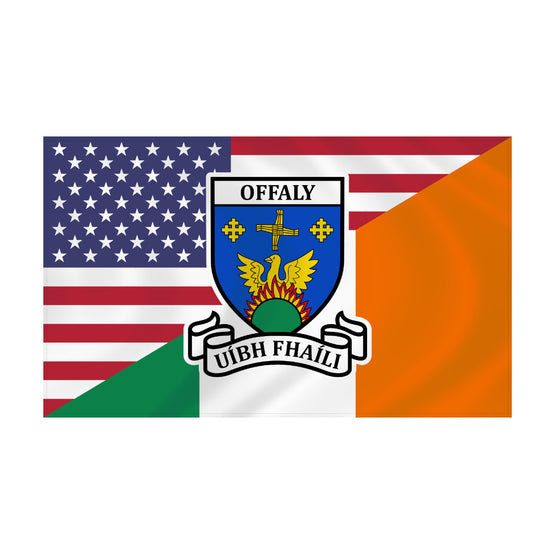 County Offaly Irish American Flag