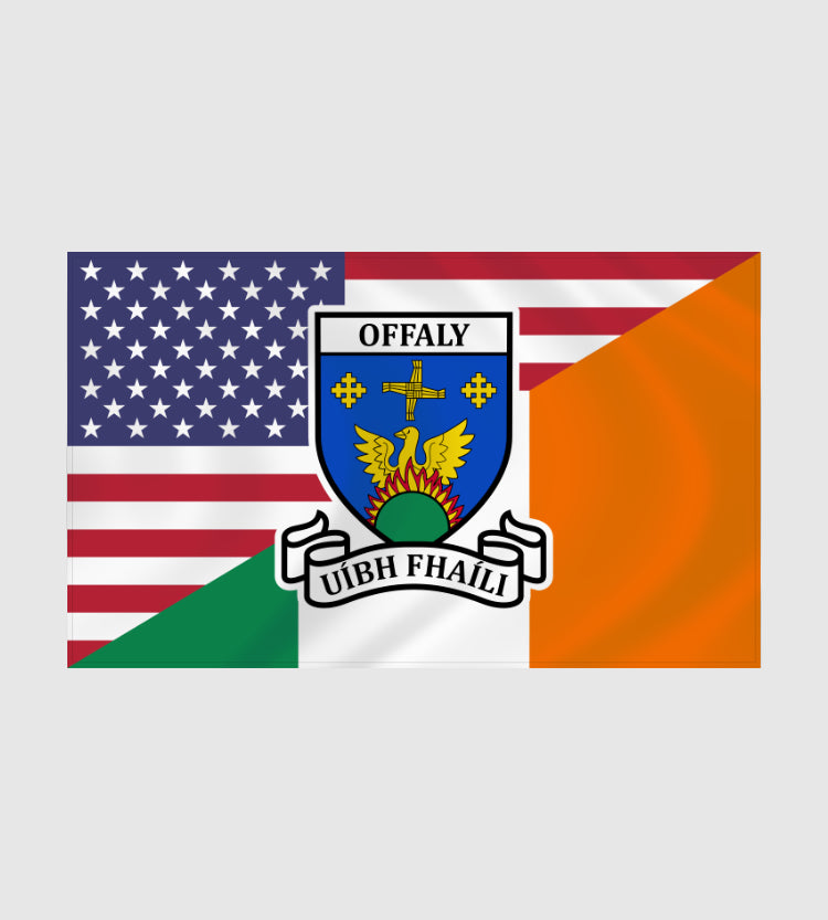 County Offaly Irish American Flag