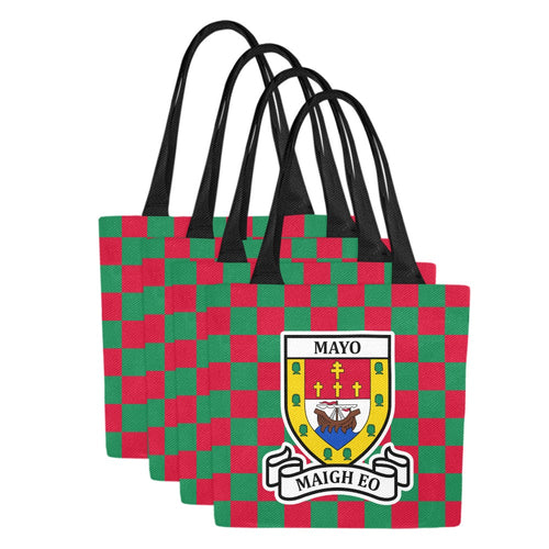 County Mayo Chequered Canvas Tote Bag Set