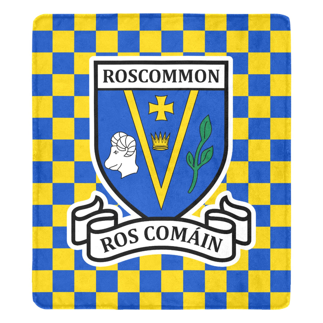 County Roscommon Chequered Ultra-Soft Throw Blanket