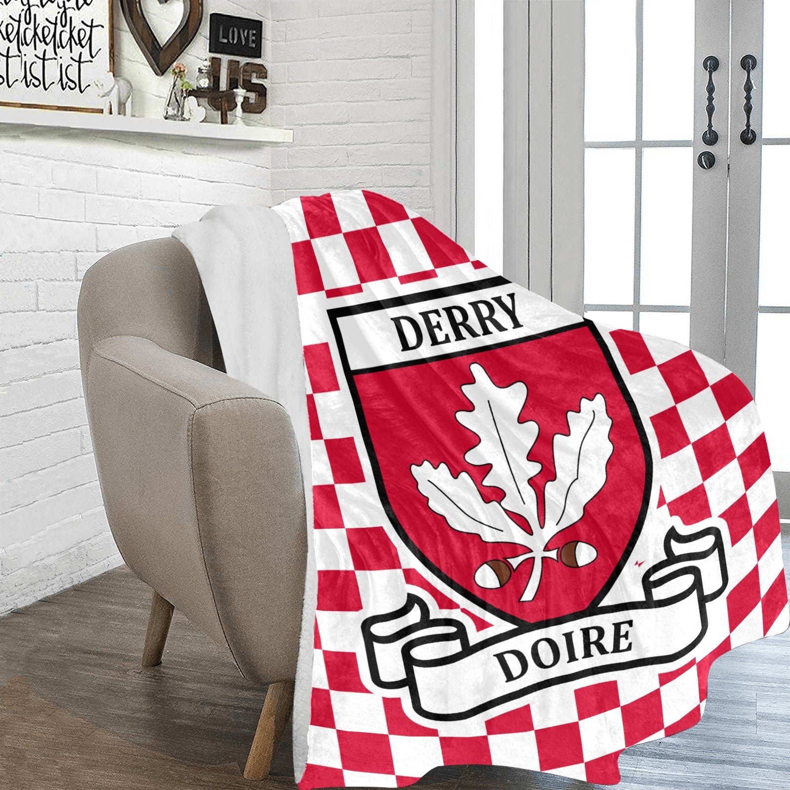 County Derry Chequered Ultra-Soft Throw Blanket