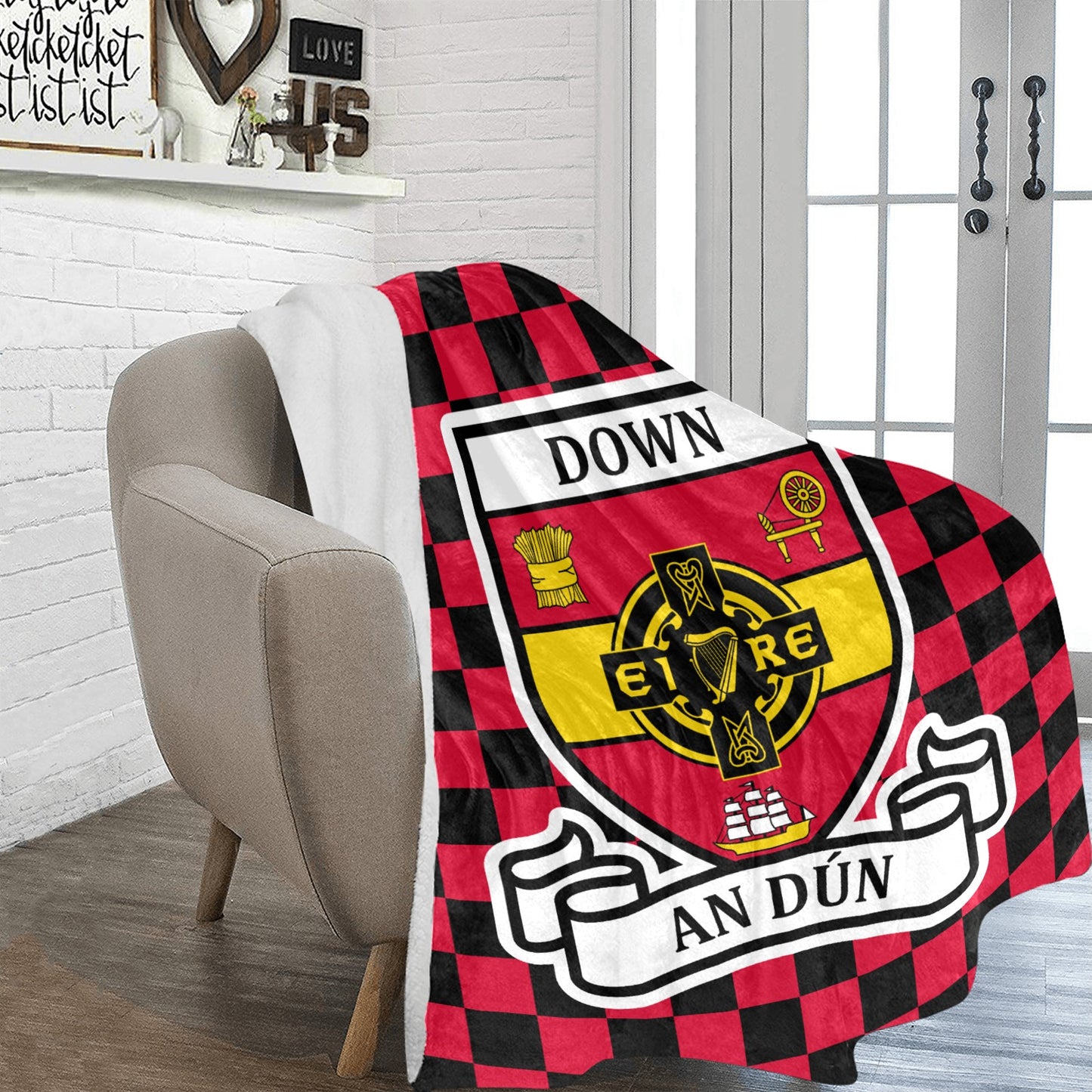 County Down Chequered Ultra-Soft Throw Blanket