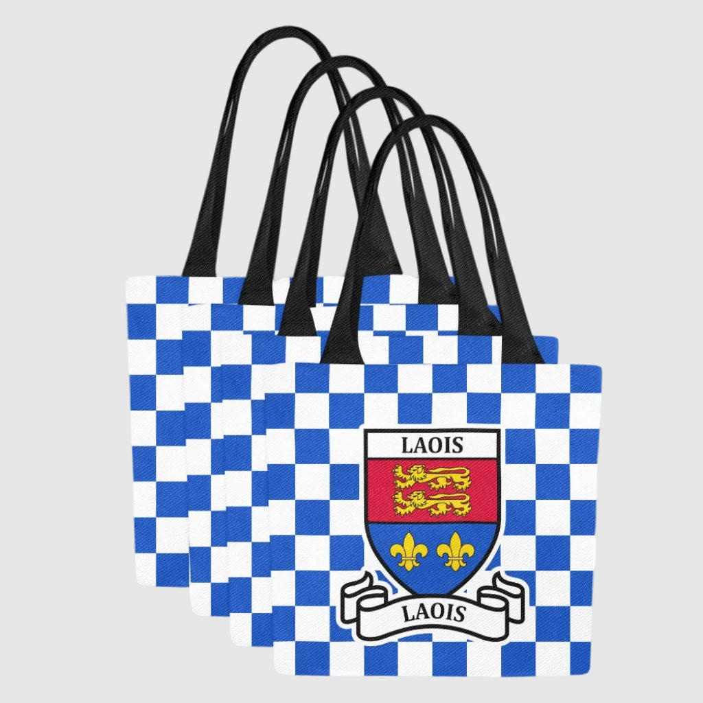 County Laois Chequered Canvas Tote Bag Set