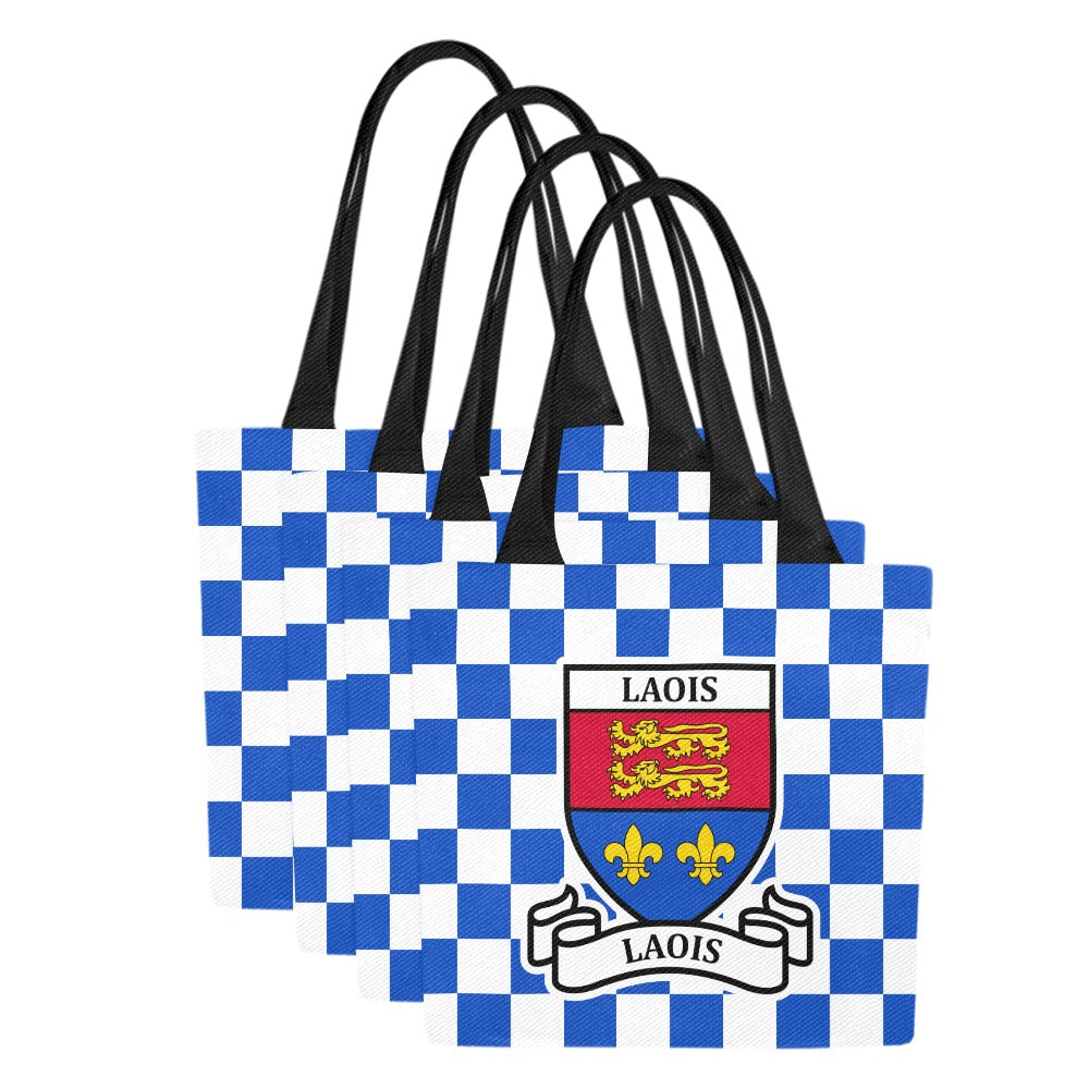 County Laois Chequered Canvas Tote Bag Set