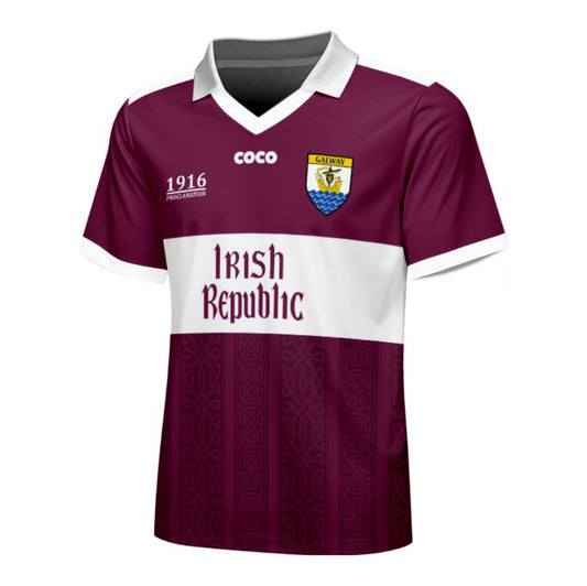 County Galway Irish Republic Jersey - Kids Age 9-10