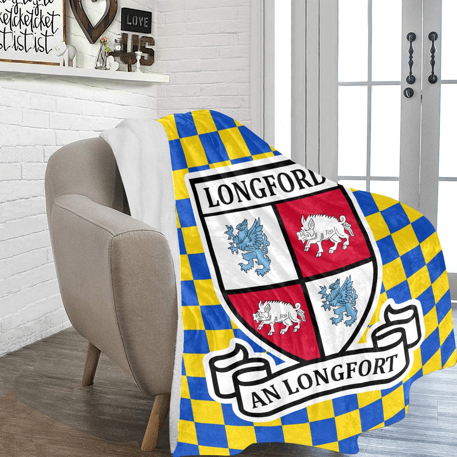County Longford Chequered Ultra-Soft Throw Blanket