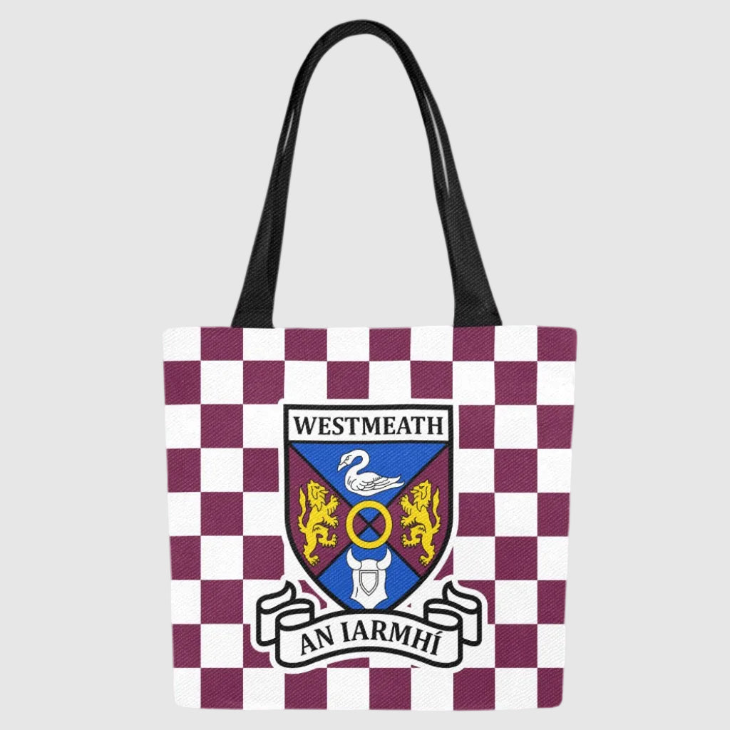 County Westmeath Chequered Canvas Tote Bag Set