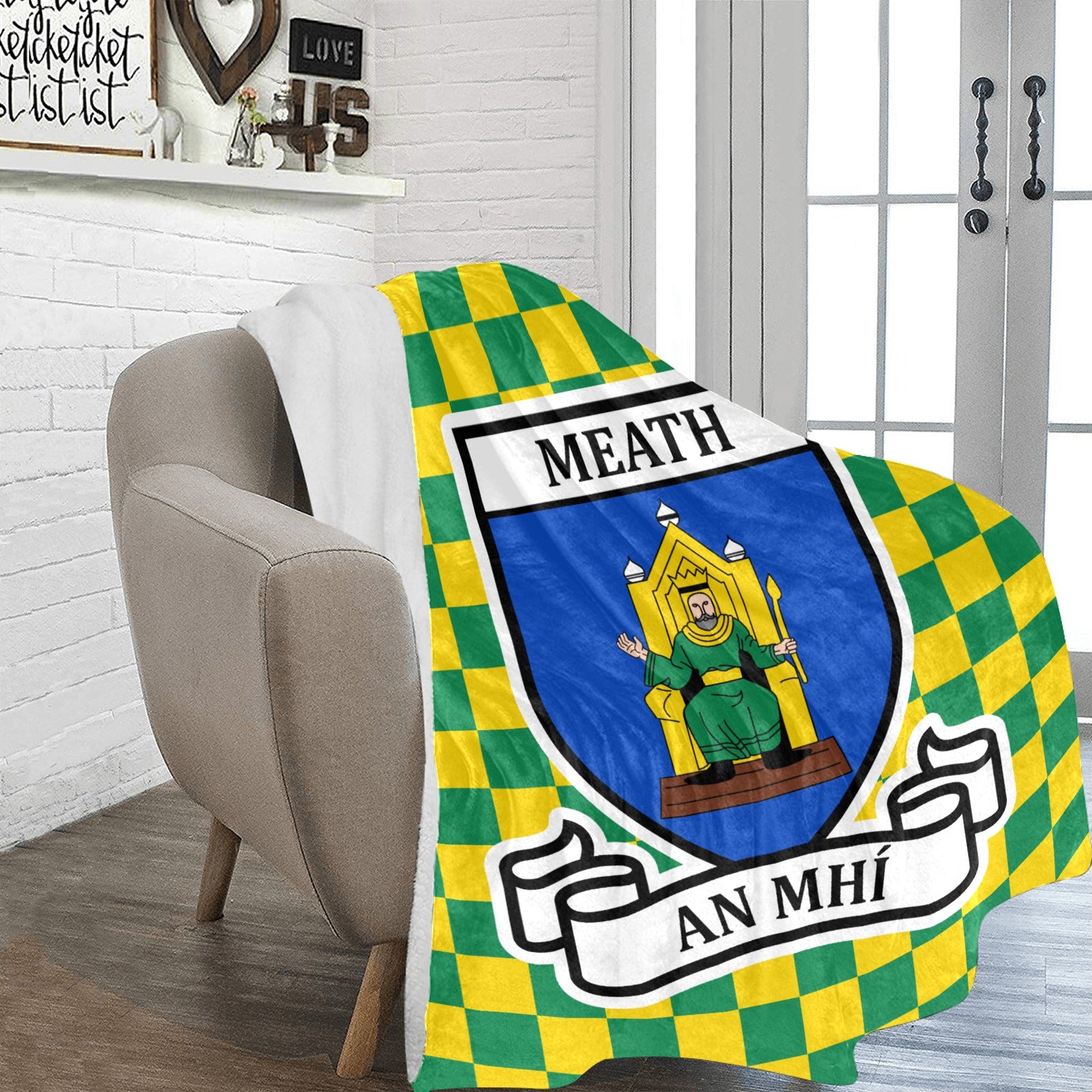 County Meath Chequered Ultra-Soft Throw Blanket