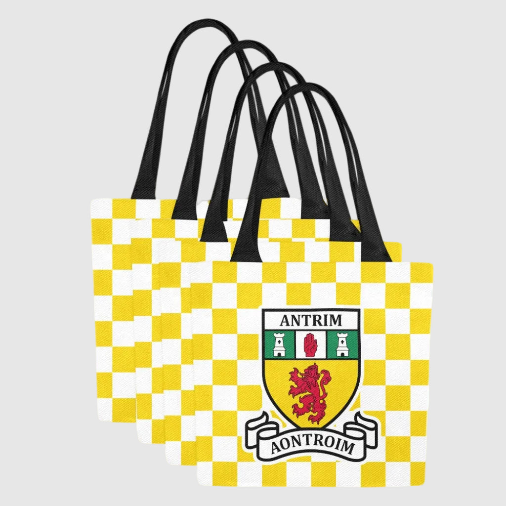 County Antrim Chequered Canvas Tote Bag Set