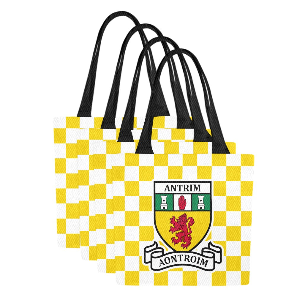 County Antrim Chequered Canvas Tote Bag Set