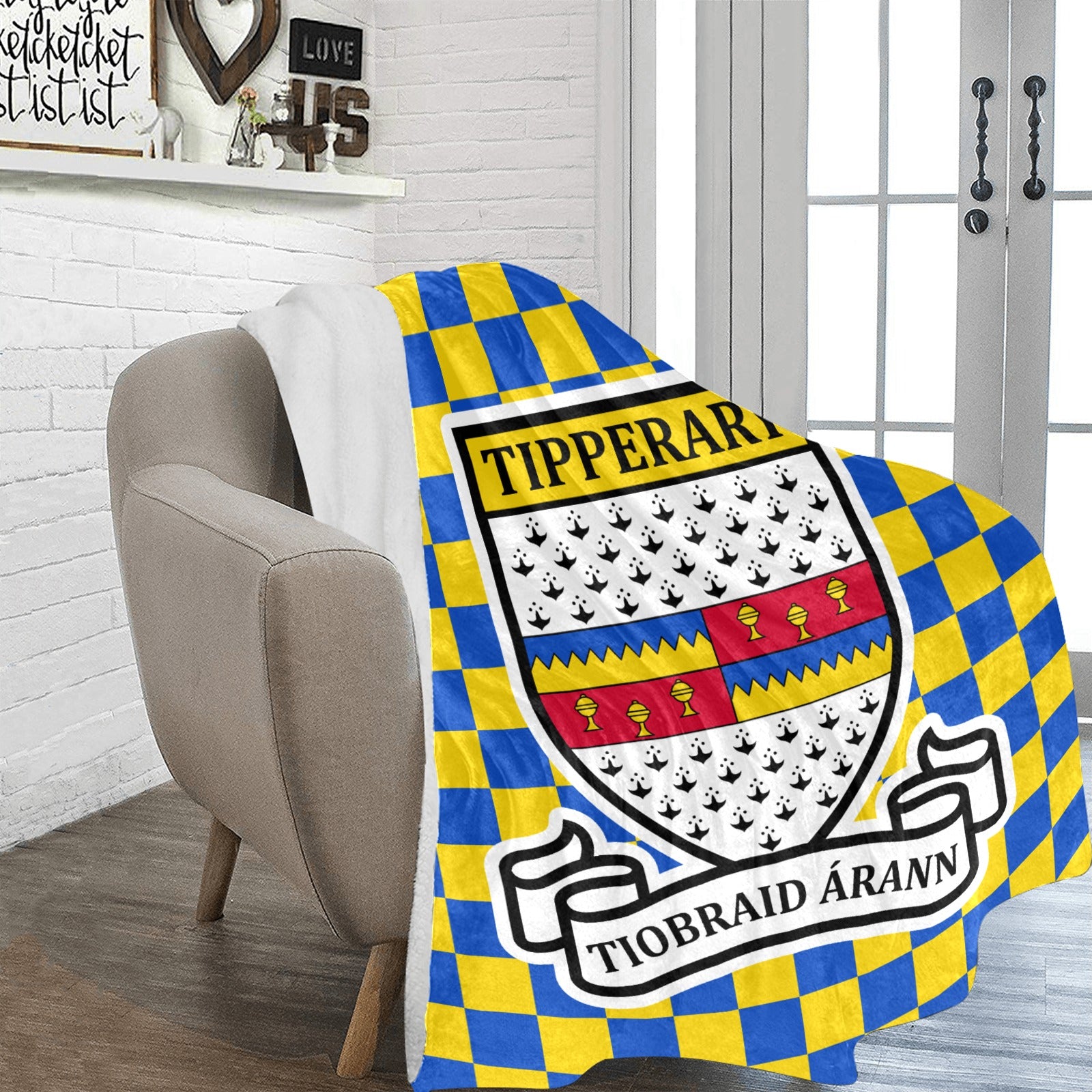 County Tipperary Chequered Ultra-Soft Throw Blanket