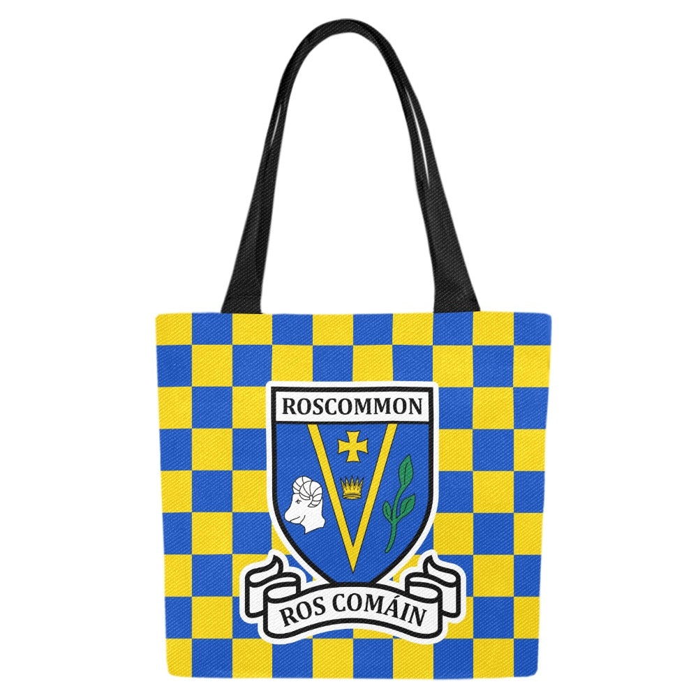 County Roscommon Chequered Canvas Tote Bag Set