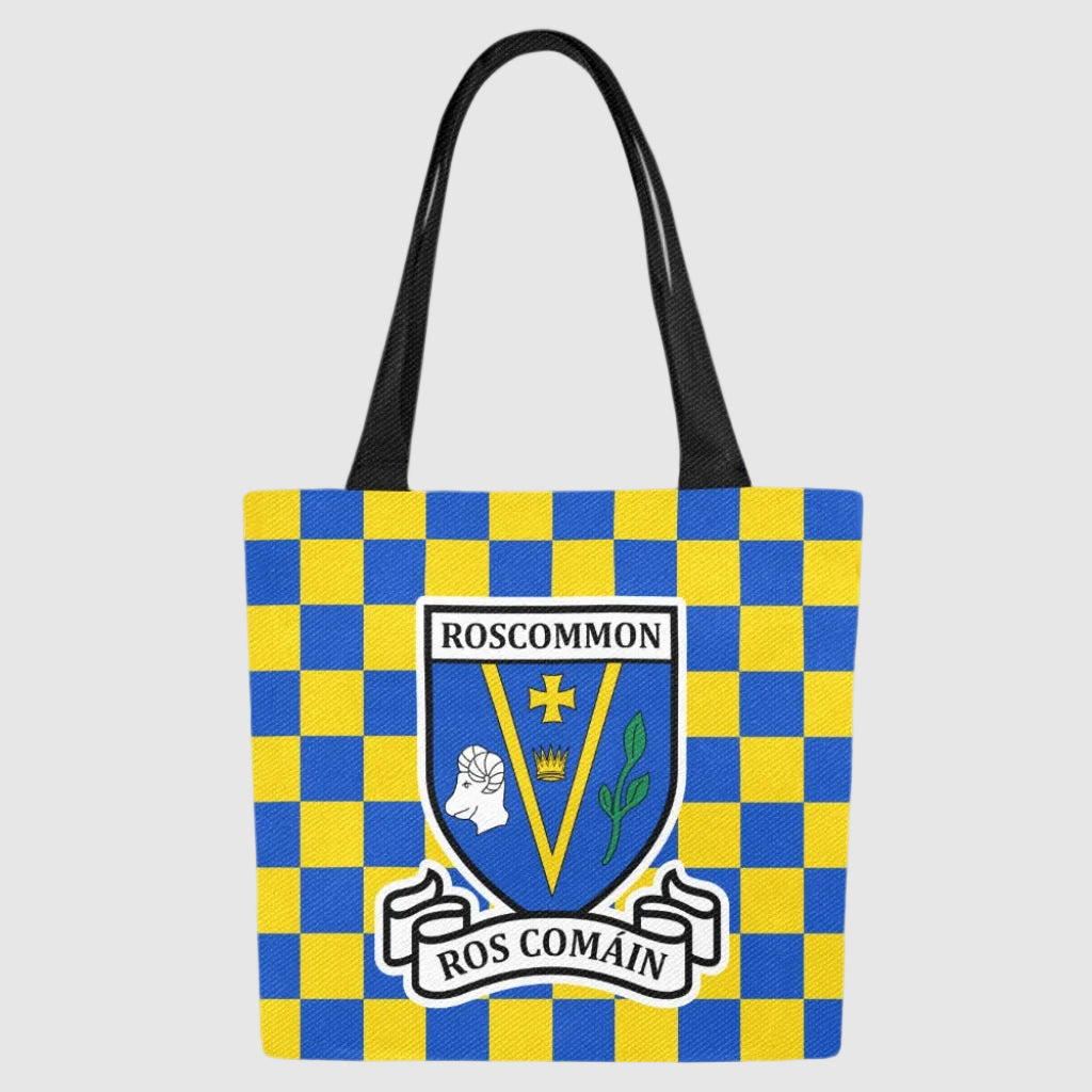 County Roscommon Chequered Canvas Tote Bag Set