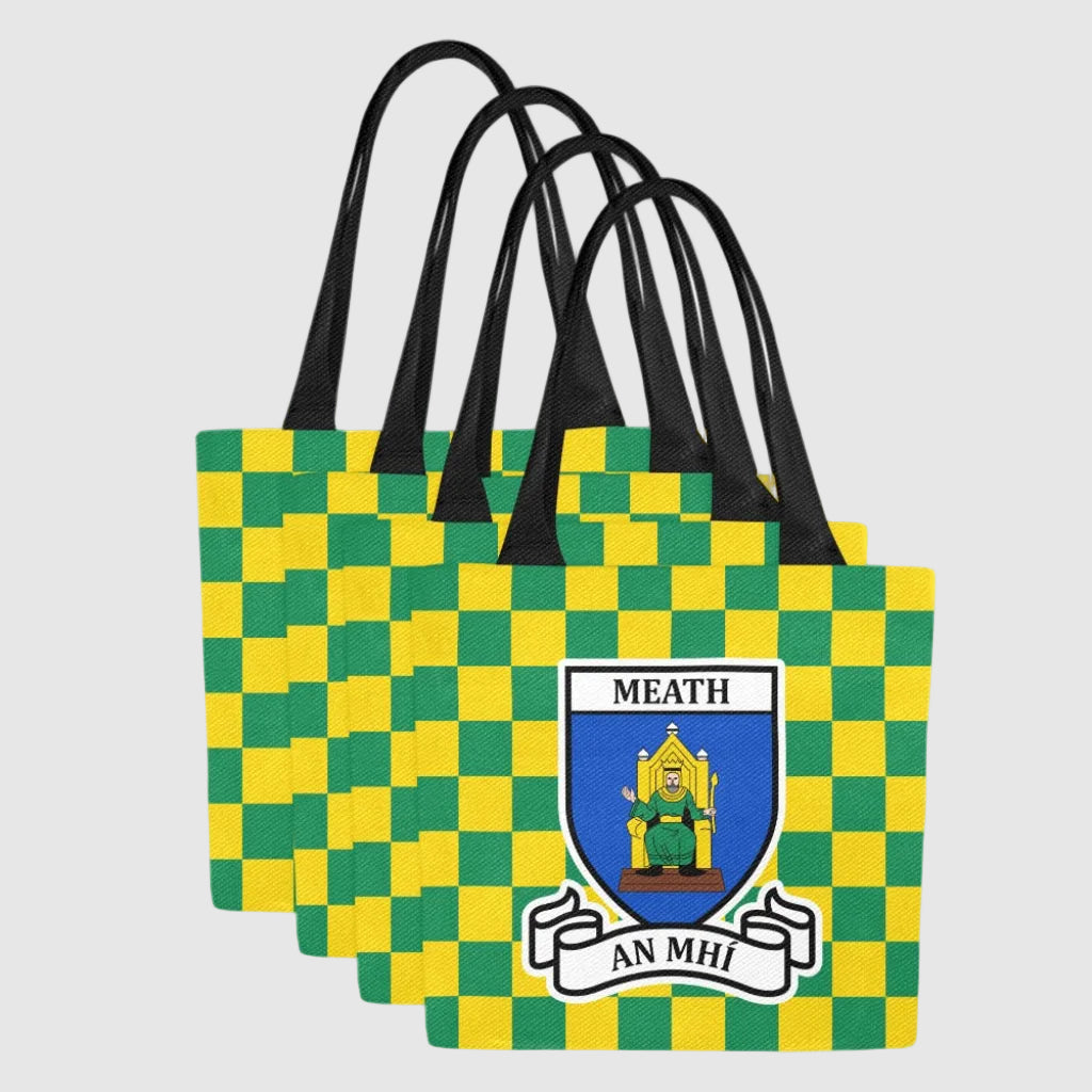 County Meath Chequered Canvas Tote Bag Set