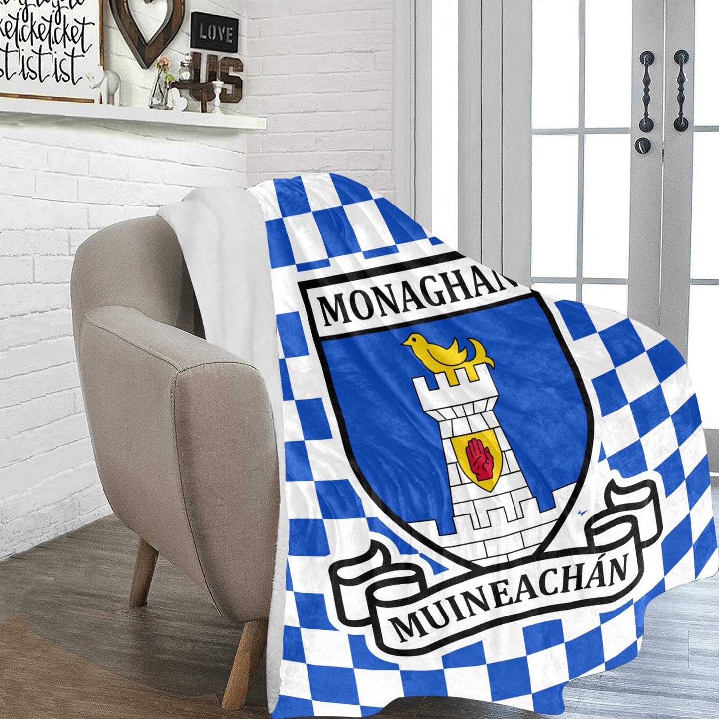 County Monaghan Chequered Ultra-Soft Throw Blanket