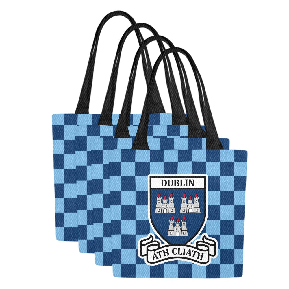 County Dublin Chequered Canvas Tote Bag Set
